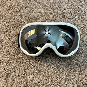 Zionor Kids White Ski Goggles with Mirrored Lens